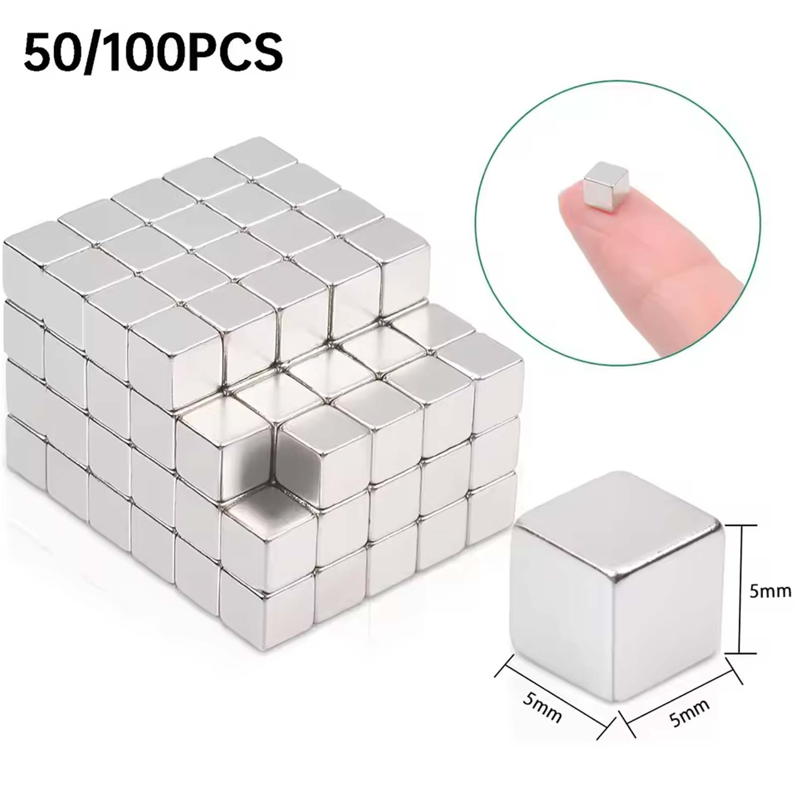 Whiteboard Magnetic - 50/100 szt. Małe kwadratowe magnesy, mocne