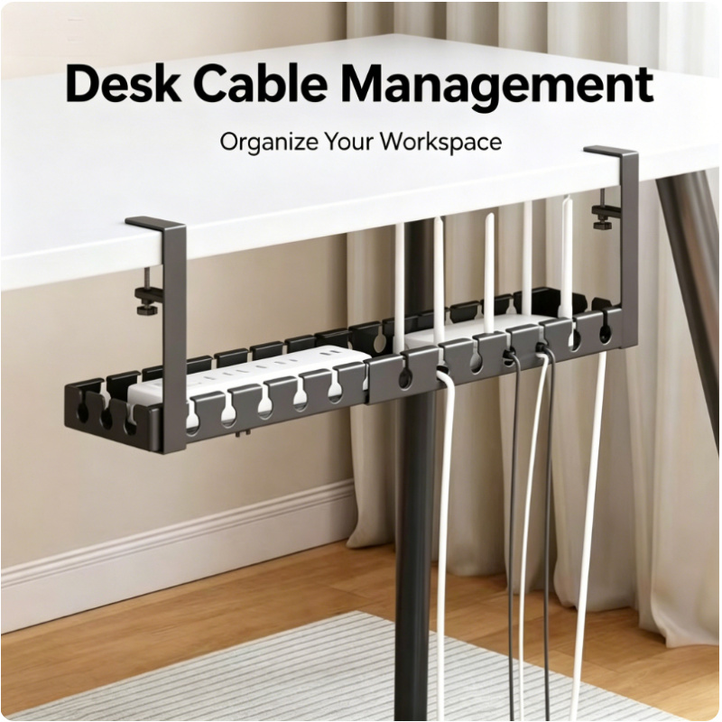 Home Office Desk Ideas - Teleskopowa półka do przechowywania pod stół,