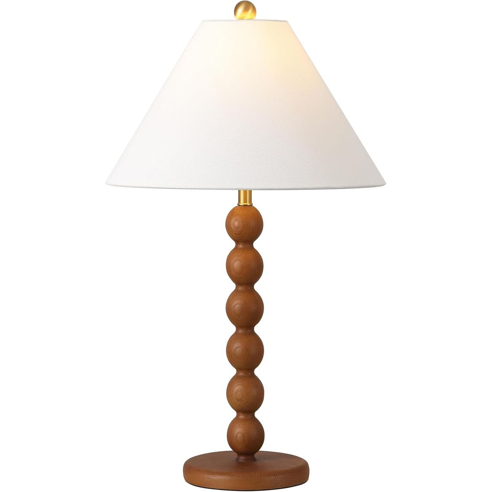 Office Table Home - Naturalna brązowa lampa stołowa z żywicy