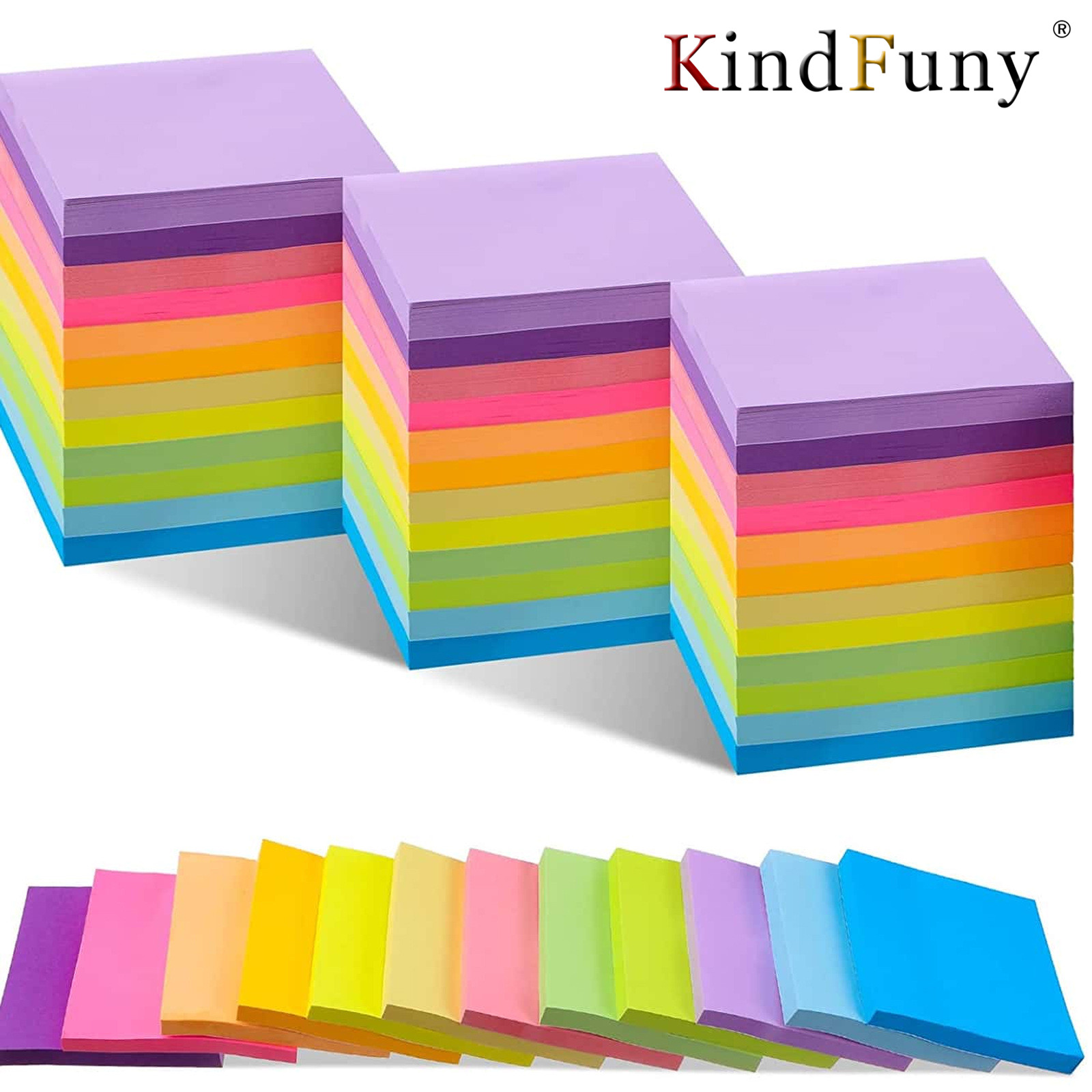 Sticky Note Dispenser - 6 sztuk kolor fluorescencyjny 3*3 cale