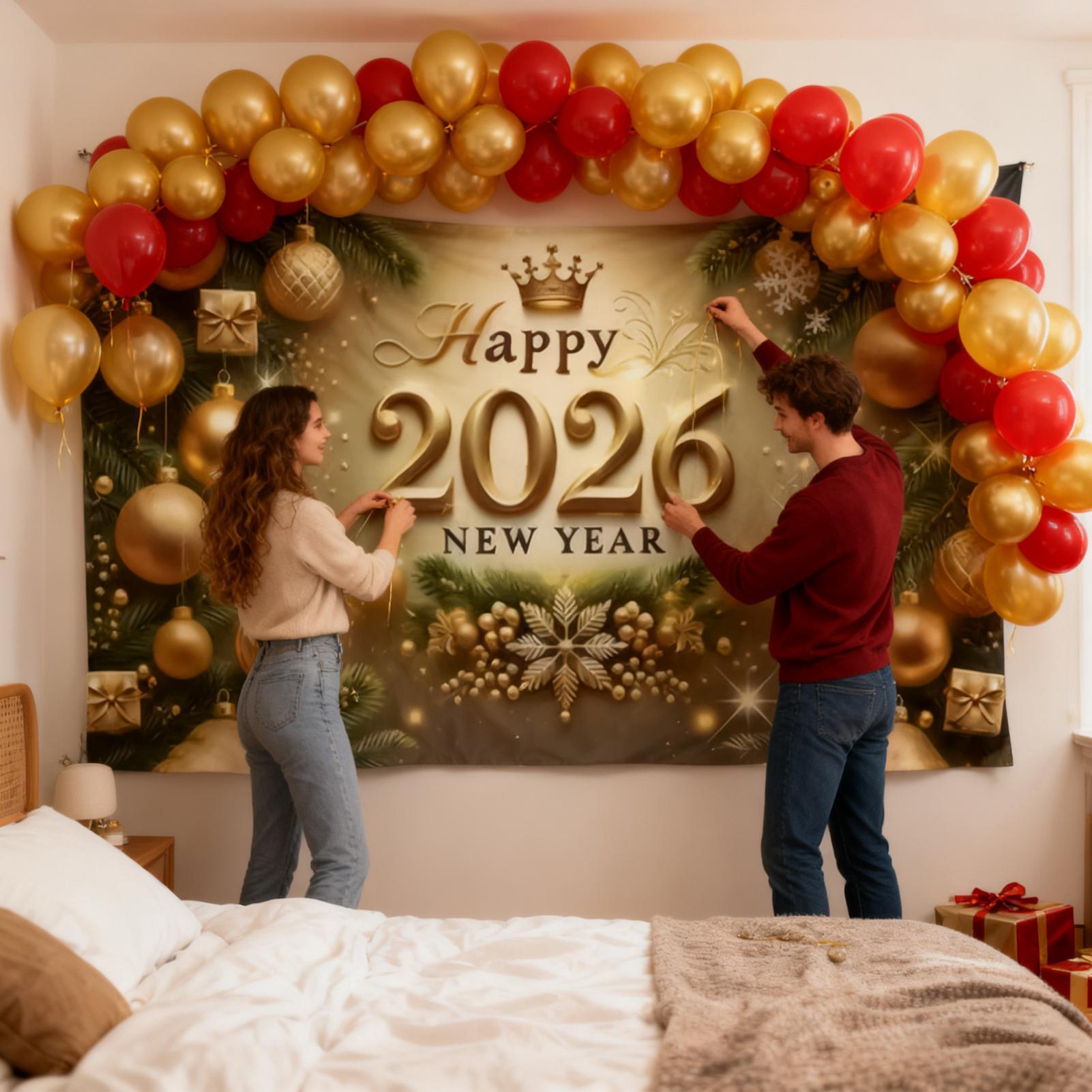 Baner Szczęśliwego Nowego Roku – Home Office Backdrop recenzja i cena