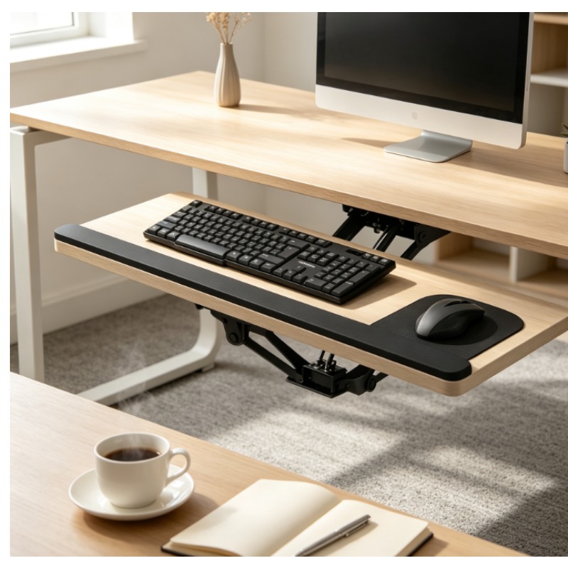 Półka na klawiaturę pod biurko – Home Office Desk With Drawers recenzja i cena