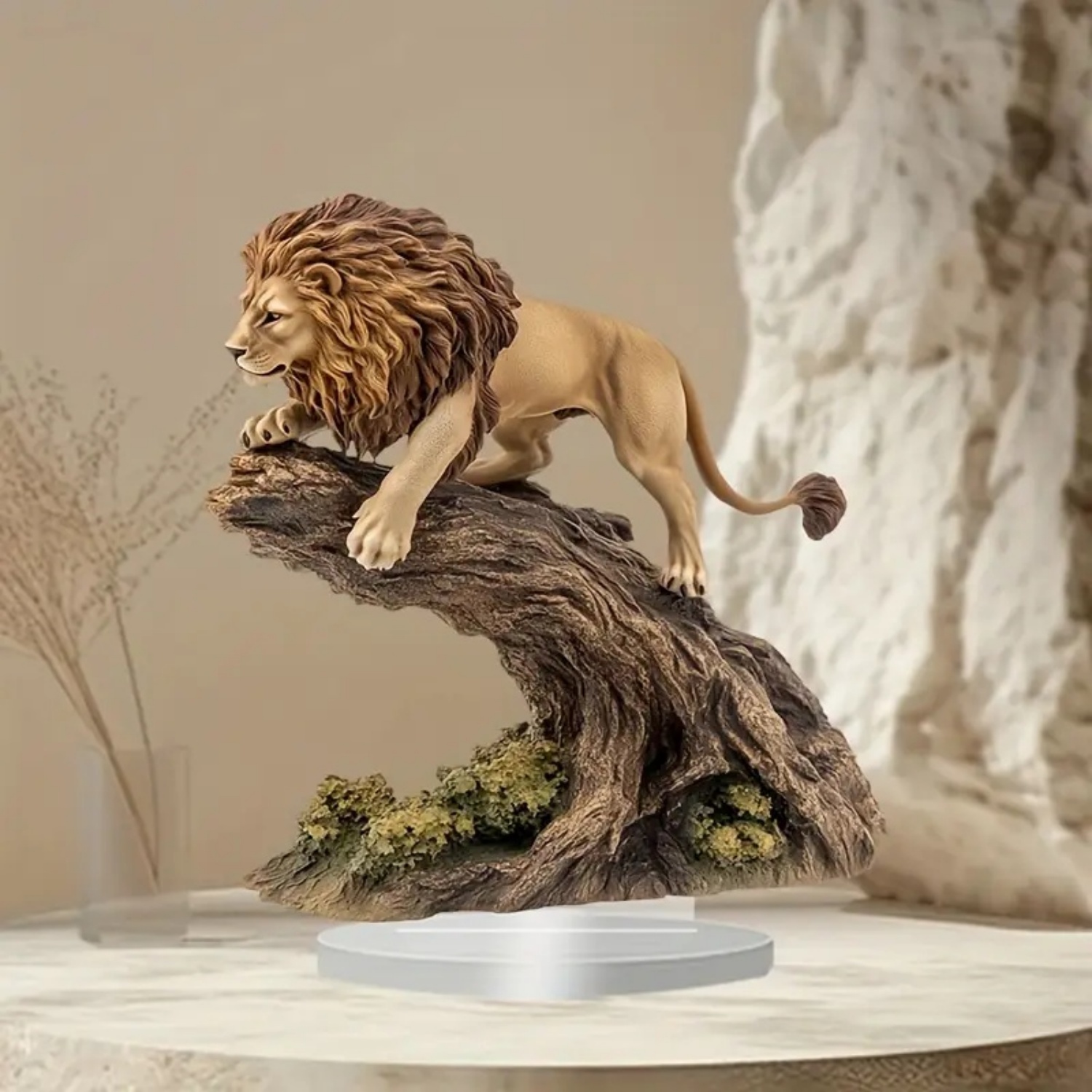 Statua męskiego lwa, płaskie z – Office Table Home recenzja i cena