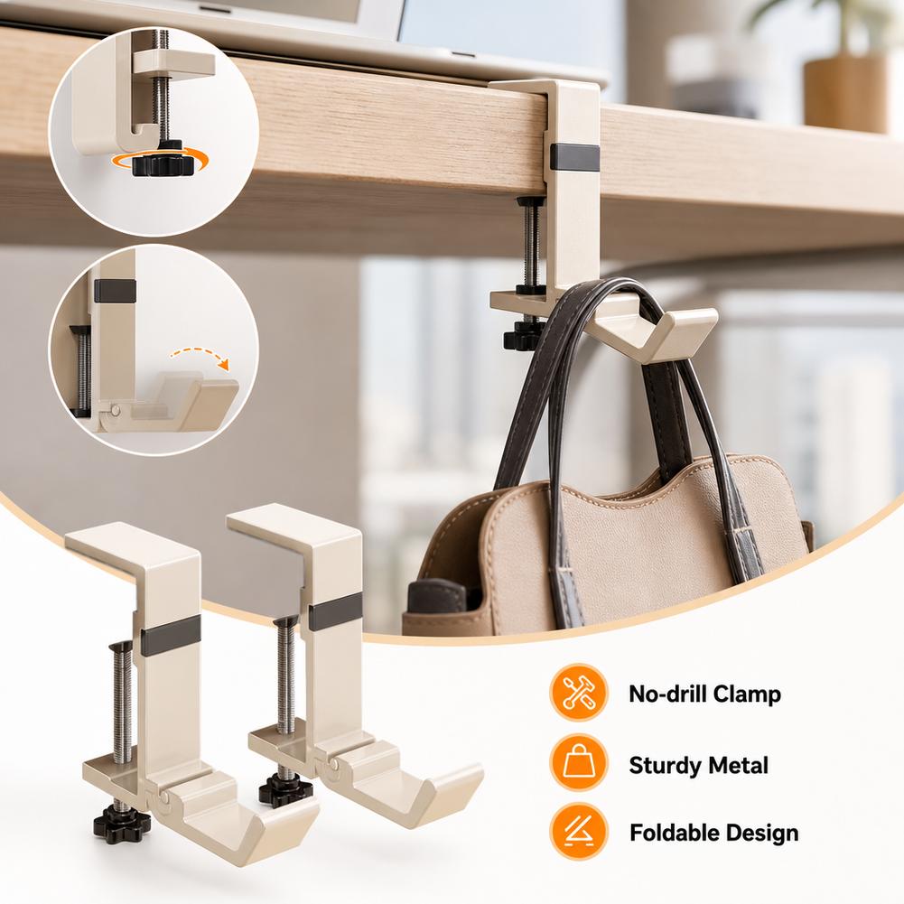 Składany haczyk na biurko bez  – Home Office Desk Ideas recenzja i cena