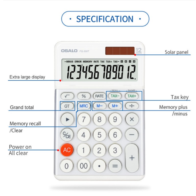 OSALO 300t 12-cyfrowy solarny  – Home Office Tax recenzja i cena