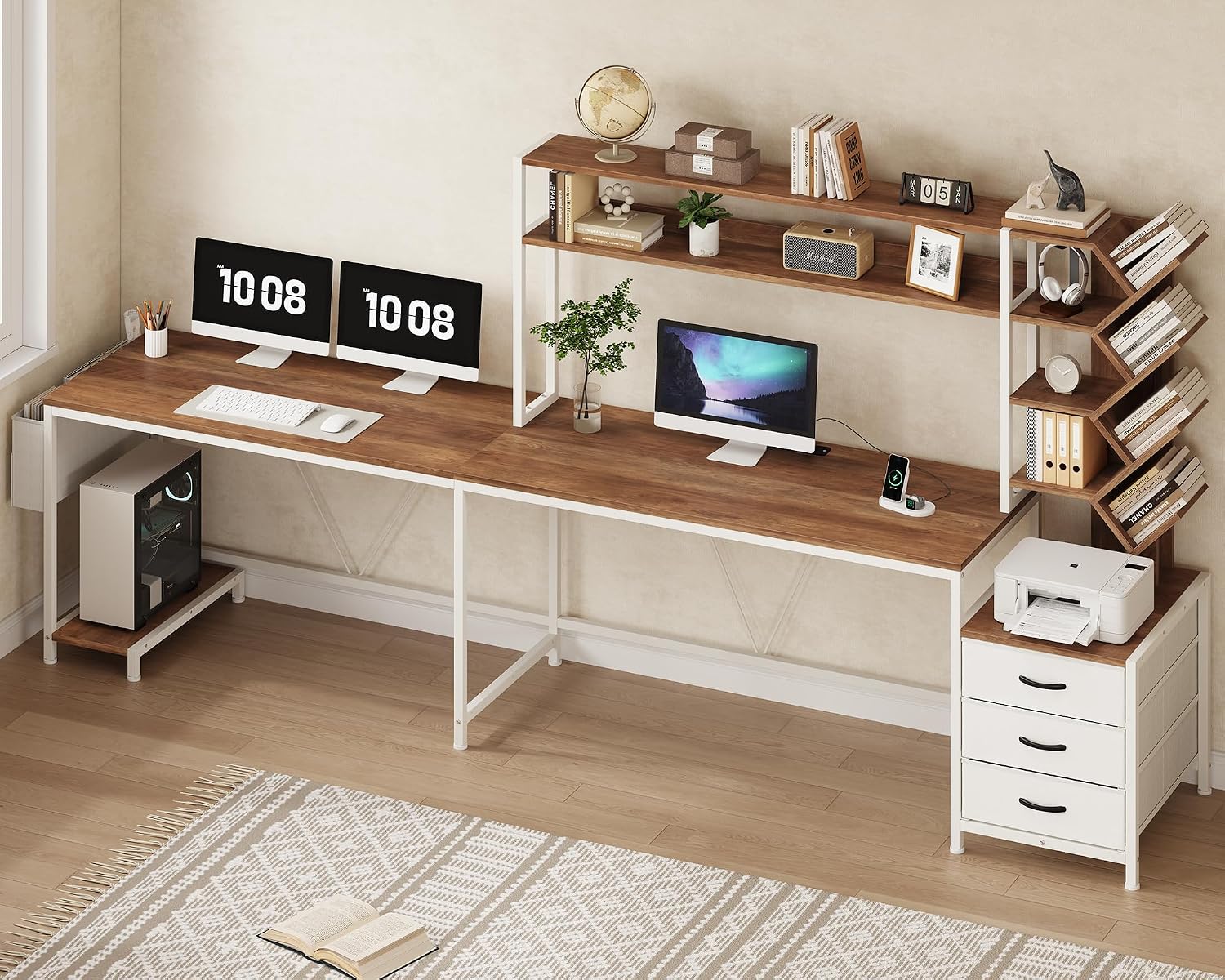 Biurko w kształcie litery L o  – Home Office Desk With Drawers recenzja i cena
