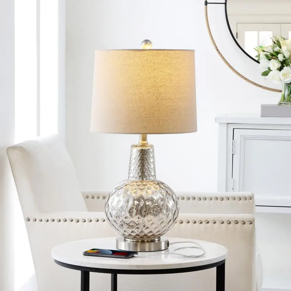 24-calowa srebrno-kremowa lamp – Office Table Home recenzja i cena